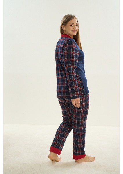 16061 Bayan Bask.düğmeli Battal Boy Pijama Takım modelleri