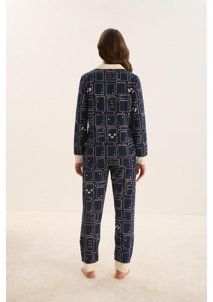 15979 Bayan Düğmeli Pijama Takım