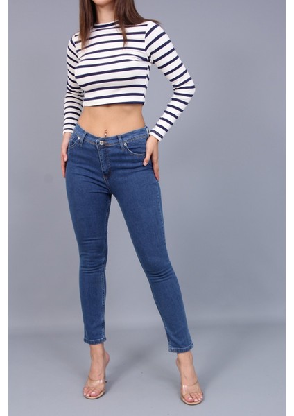 Biltex Jeans Kadın Yüksek Bel Dar Paça Likralı Büyük Beden Enzim Kot Pantolon modelleri