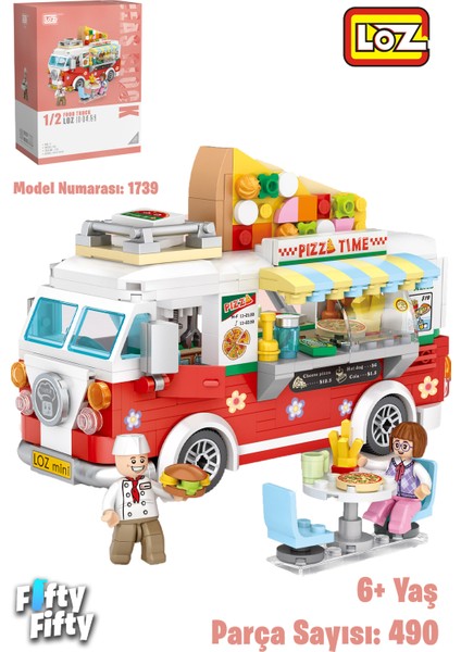 Loz Mini Block Serisi Food Truck/pizza Kamyonu -LZ1739 (490 Parça) Oyuncak Yapım Seti fiyatları