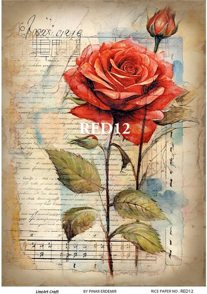 Pirinç Dekopaj Kağıdı 29X42CM NO:RED12