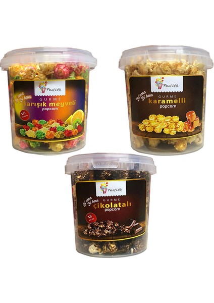 Kovada Atıştırmalık Popcorn Paketi- 120G x 3 Çikolata , Karamel , Karışık Meyveli