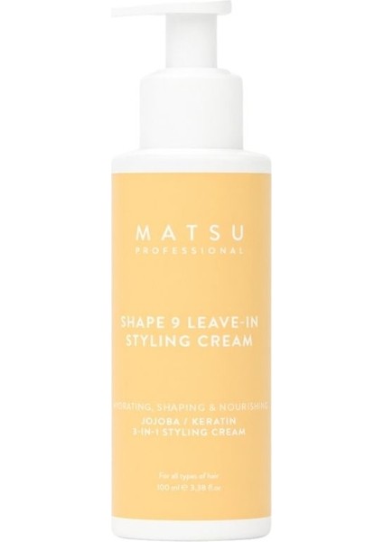 Shape 9 Leave In Styling Cream - Durulanmayan Şekillendirici Saç Bakım Krem 100 ml