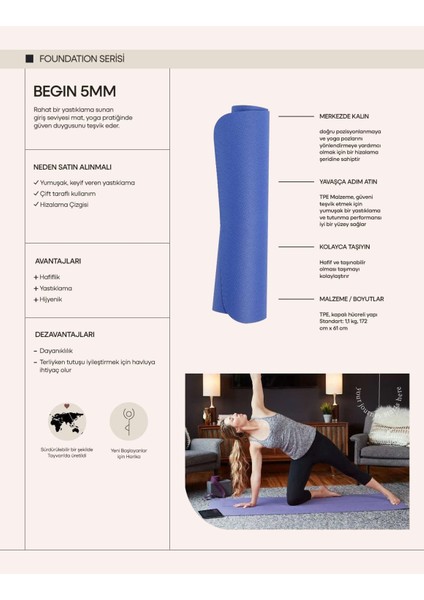Begin Yoga Mat Sprout 5mm Yoga Matı fırsatları