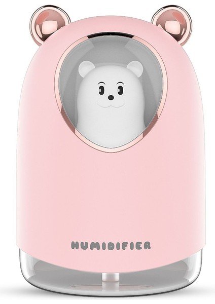 Buharlı Nemlendirici Ev ve Ofis Kullanımı Içın Büyük Kapasiteli 300 ml Tek Püskürtme Nozullu USB ile Çalışan Model (Suyun Bitmesini Önlemek Içın), Pembe (Yurt Dışından)