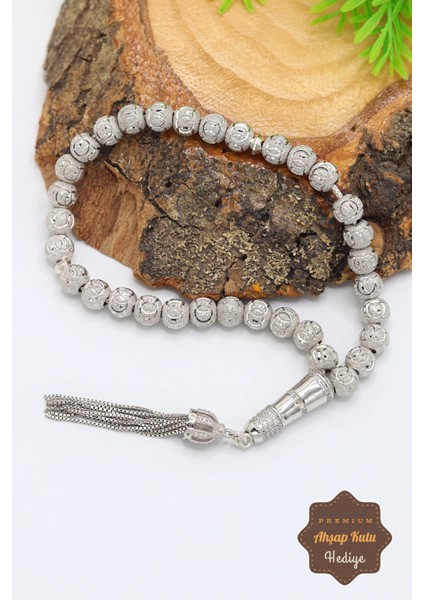 Kristal Küre Kesim 925 Ayar Gümüş Telkari Tesbih 201023308