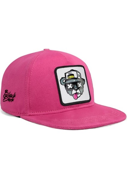 V1 Hip Hop Kids Ayı - 6 Kod Logolu Unisex Pembe Çocuk Şapka