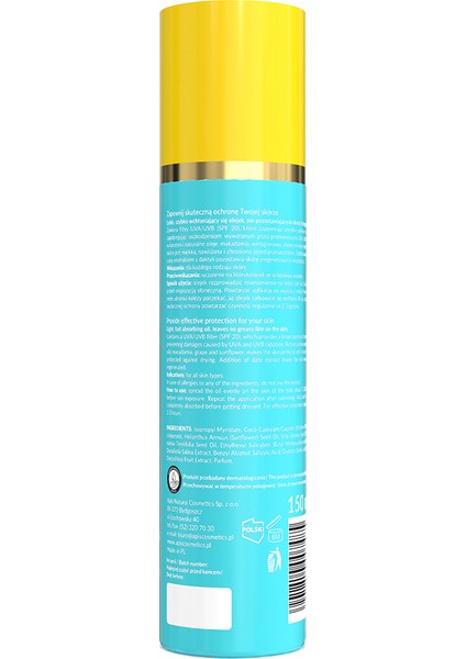 Güneş Koruyucu Karotenli Vücut Yağı SPF 20 - 150ml