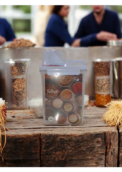 1800ML - Contalı Erzak Saklama Kabı - Ölçekli Bakliyat Kabı Düzenleyici Kavanoz fiyatları