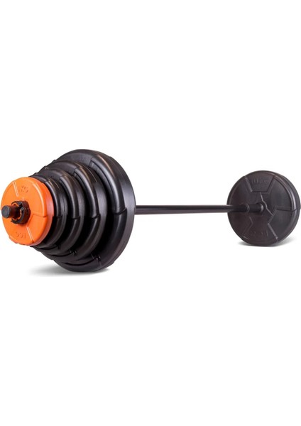 79 kg Z Bar Halter ve Dambıl Seti Turuncu Siyah (76 kg Ağırlık Plakası Barlar) modelleri