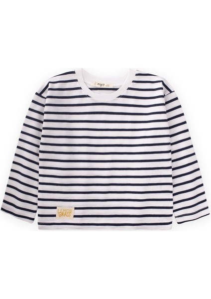 Çizgili Mevsimlik T-Shirt 1-10 Yaş Siyah Çizgili