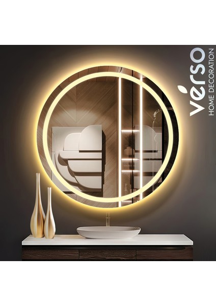 70CM Led'li Yuvarlak Günışığı Dekoratif Ayna Verso Home