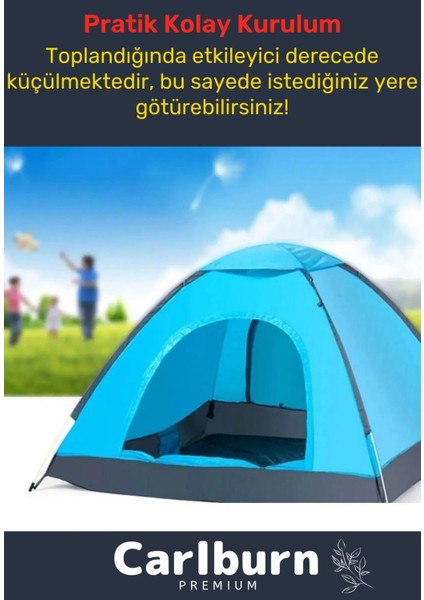 Premium Su Geçirmez Kapı Sineklik Tüllü Dayanıklı Kumaş Pratik Kolay Kurulum 2-3 Kişilik Kamp Çadırı