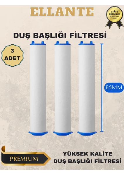 3 Adet Duş Başlığı Filtresi- Kireç Pas Tortu Engelleyici Filtre