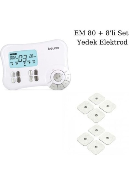 Em 80 Kaslar Için Terapi Masaj Ems Cihazı ve 8'li Set Yedek Elektrodlar