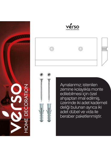 70X50 Led'li Yaprak Günışığı Dekoratif Ayna Verso Home fırsatları