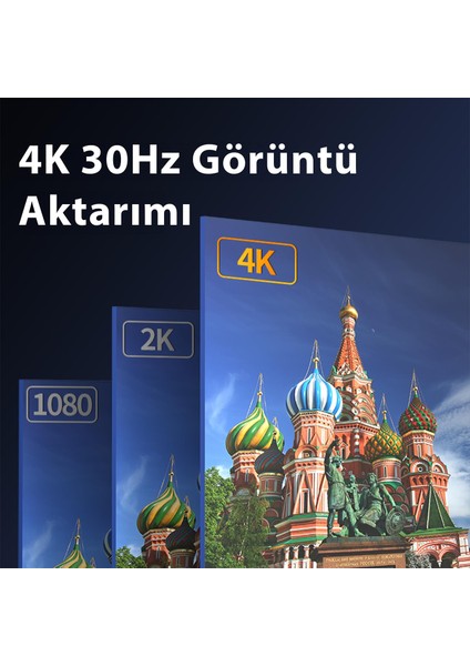 Veggieg 4K 30Hz Displayport To HDMI Dönüştürücü Kablo 1.5 Metre