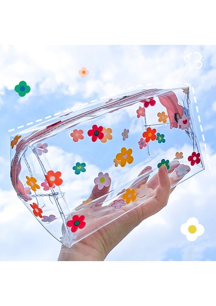 Moonbüyük Su Geçirmez Şeffaf Kalem Kutusu Pvc Kırtasiye Hediye Kız Öğrenci Kalem Çantası Kawaii Makyaj Kozmetik Çantası Seyahat Çantası (Yurt Dışından)