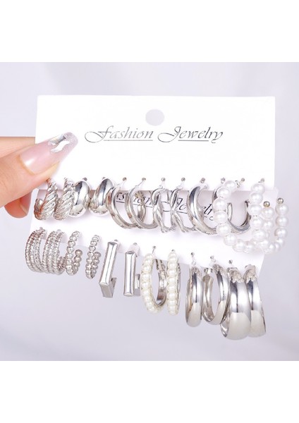 Moonriverçok Satan Moda Avrupa ve Amerikan Tarzı Altın C-Şekilli Zincir Küpe Seti, Bayanlar Için Hafif Lüks ve Üst Düzey Küpeler (Yurt Dışından)