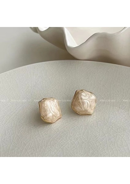 MOONRIVERS925 Gümüş Iğne Retro Fransız Inci Küpeleri, Üst Düzey, Çok Yönlü, Basit ve Kişiselleştirilmiş Küpeler (Yurt Dışından)