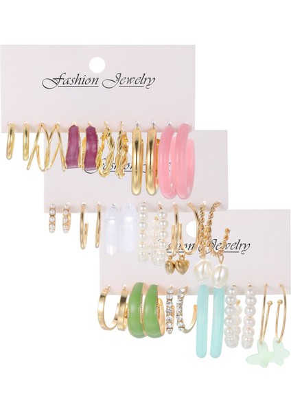 Moonriverçok Satan Moda Avrupa ve Amerikan Tarzı Altın C-Şekilli Zincir Küpe Seti, Bayanlar Için Hafif Lüks ve Üst Düzey Küpeler (Yurt Dışından)