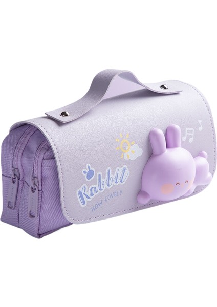 CALIPHS3D Kalem Kutusu Pu Saklama Kutusu Sevimli Pembe Domuz Karikatür Kalem Kutusu Kız Öğrenciler Için Kawaii Kırtasiye Hediye Çantası Silgi Tutucu (Yurt Dışından)