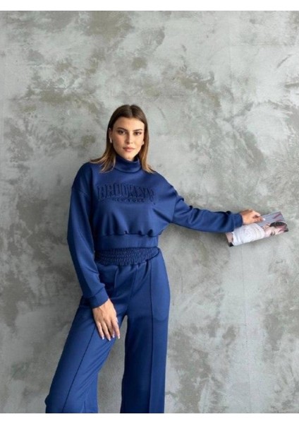 Kadın Alt-Üst 3 Iplik Şardonlu Crop Eşofman Takımı fiyatları