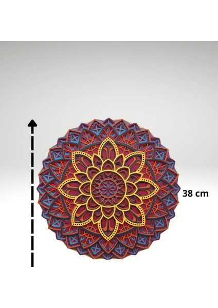 Ahşap Renkli Mandala Duvar Dekoru