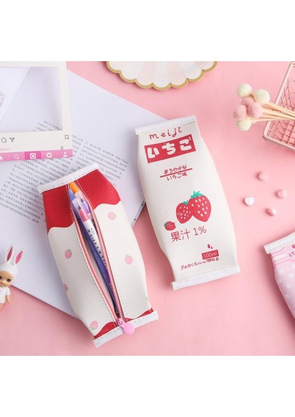 Caliphs1 Adet Büyük Kapasiteli Pu Kawaii Çilekli Süt Kalem Kutusu Kızlar Kalem Kutusu Çantası Okul Kırtasiye Escolar Çocuk Doğum Günü Hediyesi (Yurt Dışından) modelleri