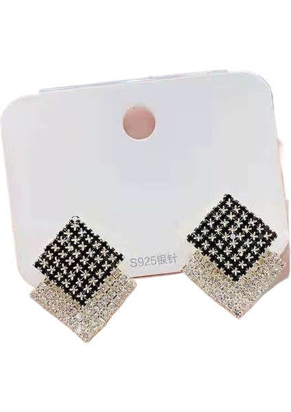 Caliphskadınlar Için Yeni Mizaç Moda Geometrik Saplama Küpeler 925 Gümüş Iğne Basit Işık Lüks Küpe (Yurt Dışından)