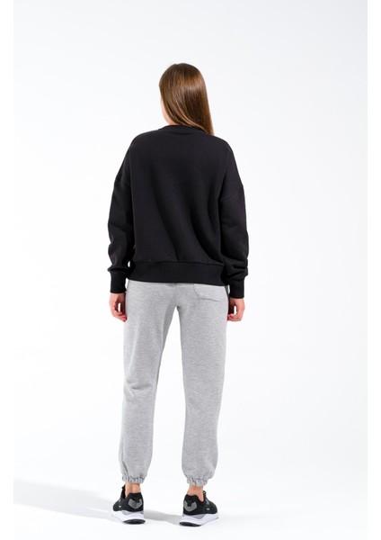 724511_KADIN Yuvarlak Yaka Oversize Sweatshirt