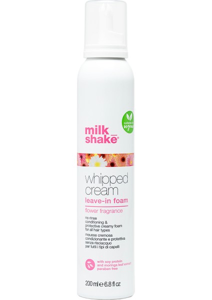 Milk_Shake Whipped Cream Flower Milk_Shake Whipped Cream Flower Çiçek Esanslı Vegan Durulanmayan Bakım Köpüğü 200 Ml