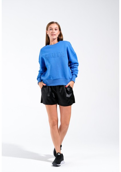 724511_KADIN Yuvarlak Yaka Oversize Sweatshirt
