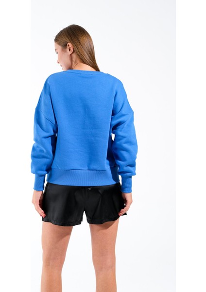 724511_KADIN Yuvarlak Yaka Oversize Sweatshirt