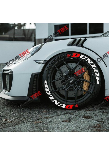 Dunlop Motosiklet Ve Otomobil Araç 3d Oto Lastik Yazısı Sticker Arma 8 Adet