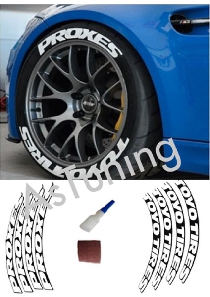 Pvc Kauçuk 8 Adet Toyotires Proxes Lastik Yazısı