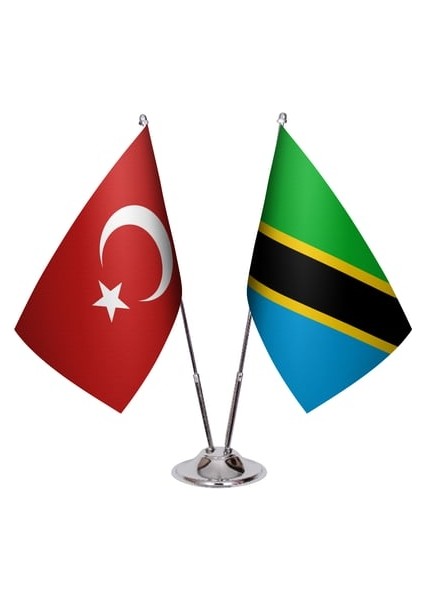 Tanzanya ve Türkiye Ikili Masa Bayrağı Seti