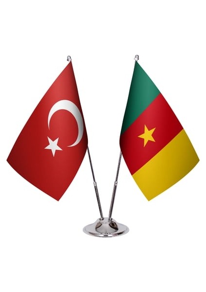Kamerun ve Türkiye Ikili Masa Bayrağı Seti