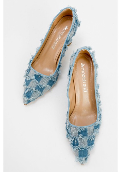 Kadın Topuklu Ayakkabı Mavi Kot indirimleri