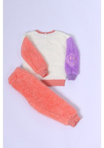 Çocuk Peluş Alt-Üst Takım Baskılı Kolları Renkli D23 modelleri