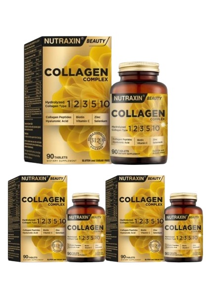 Collagen Complex 3'Lü 90 Tablet; Içerisinde Kolajen Tip I, Iı, Iıı, V Ve X Içerir