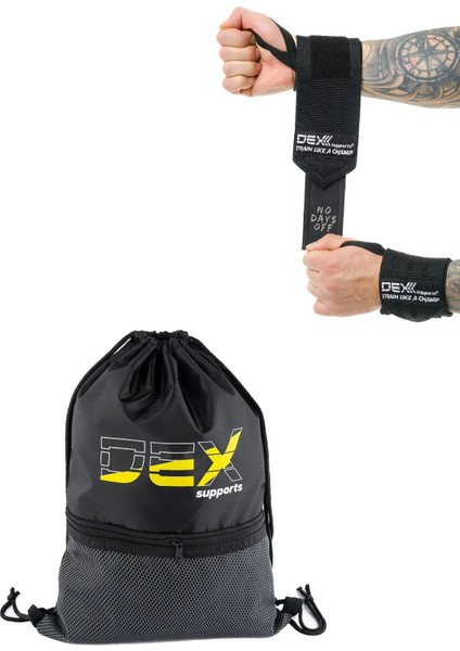 Fitness Sporcu Bilekliği Wrist Wraps Legend + Büzgülü Spor Çanta Sackpack 2'li Paket