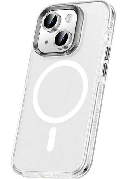 iPhone 15 Uyumlu Kılıf Airbagli Magsafe Wireless Şarj Özellikli Lens Koruyuculu Klaptika Kapak
