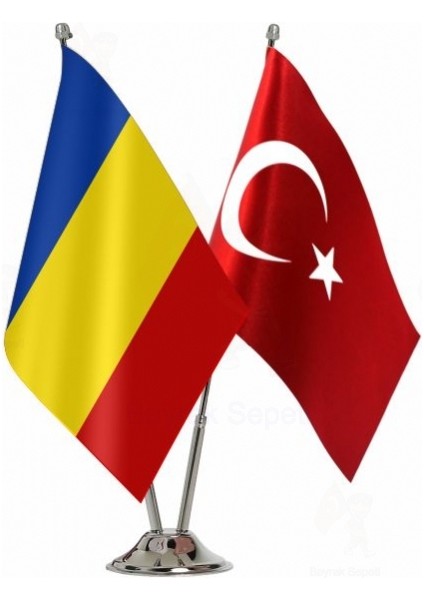 Çad ve Türkiye Ikili Masa Bayrağı Seti