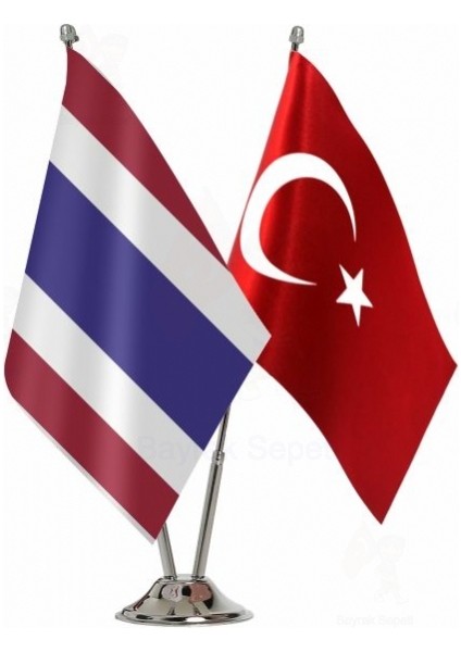 Tayland ve Türkiye Ikili Masa Bayrağı Seti