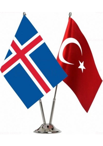 Izlanda ve Türkiye Ikili Masa Bayrağı Seti