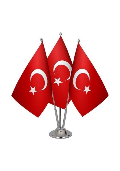 Ülke Masa Bayrakları 15X22.5 cm Direkli Beşli