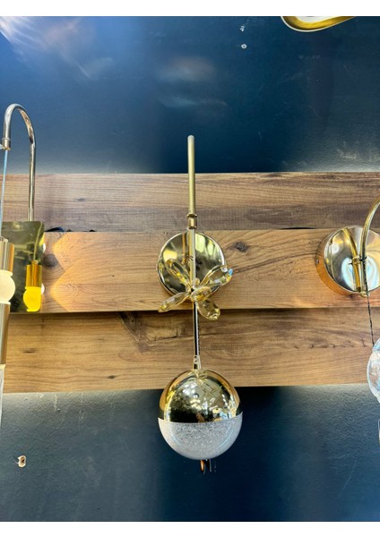 Şeker Top Aplik Taşlı Toplu LED Aplik Gold Duvar Aydınlatması