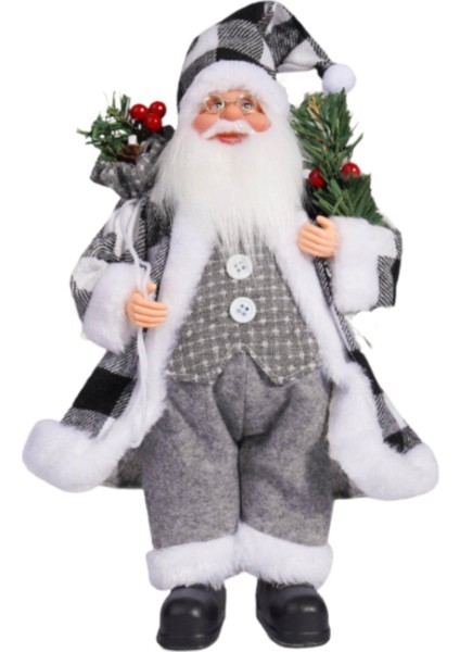 Noel Noel Baba Figürü Hediye Bebek Aksesuarları Oturma Odası Tatil Dekoru Siyah Beyaz Kareli (Yurt Dışından) fiyatları