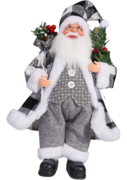 Noel Noel Baba Figürü Hediye Bebek Aksesuarları Oturma Odası Tatil Dekoru Siyah Beyaz Kareli (Yurt Dışından) fırsatları